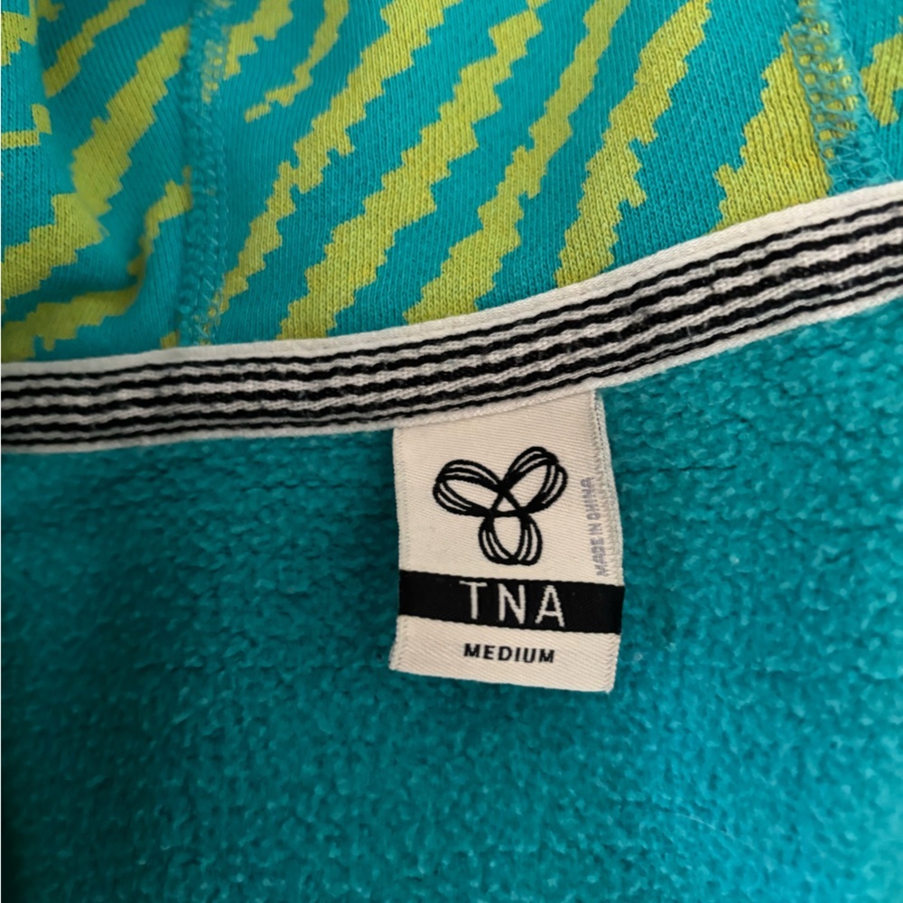 Vibrant Teal and Lime Green Hoodie - Picture 11 of 16